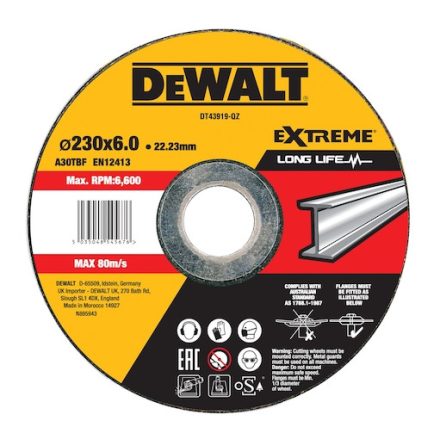 DeWalt tisztítókorong inox 230x22.23x6mm / DT43919-QZ