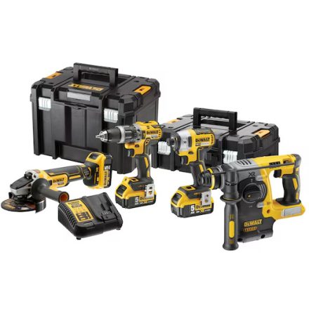 DeWalt DCK422P3T-QW XR akkus gépszett  (4 gép, 3db 5.0Ah akkuval és töltővel)