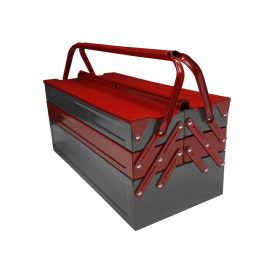 Fém szerszámos láda 430X200X200 5 rekesz/090101-0001