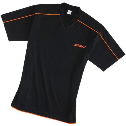 STIHL fekete v-nyakú póló XL  (04640350008)